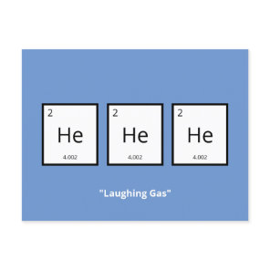 Laughing Gas Helium | Humorous Science Pun Holiday Postcard