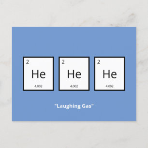 Laughing Gas Helium   Humorous Science Pun Holiday Postcard