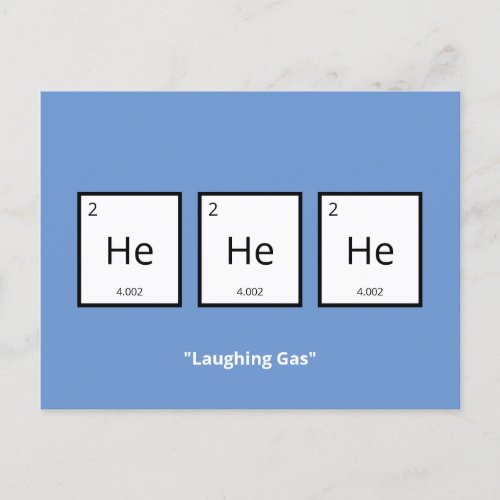 Laughing Gas Helium  Humorous Science Pun Holiday Postcard