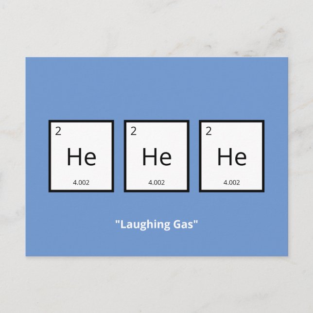 Laughing Gas Helium | Humorous Science Pun Holiday Postcard (Front)