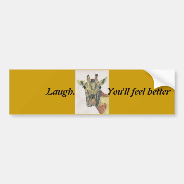 Laughing Giraffe Bumper Sticker (Front)