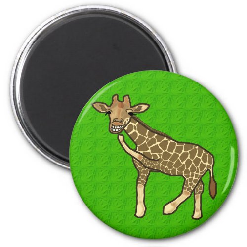 Laughing Giraffe Cute Hand_Drawn Cartoon Animal Magnet