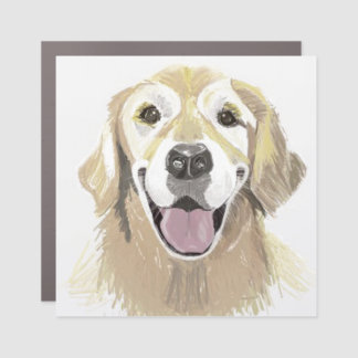 Laughing Golden Retriever Car Magnet