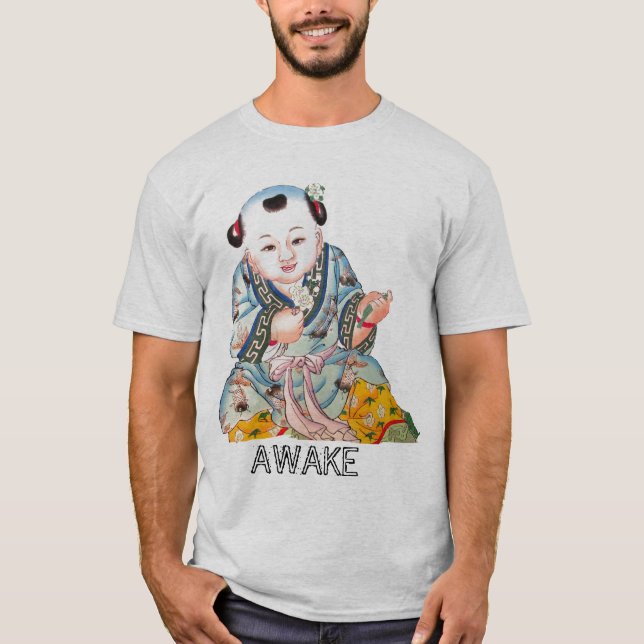 Laughing Good Luck Buddha Asian Buddhist art T-Shirt (Front)