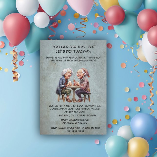 Laughing Grandma Birthday–Funny Senior Woman Party Invitation (Creator Uploaded)