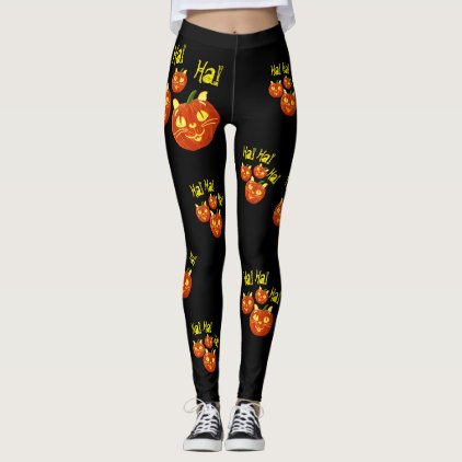 Laughing Halloween Cats Leggings