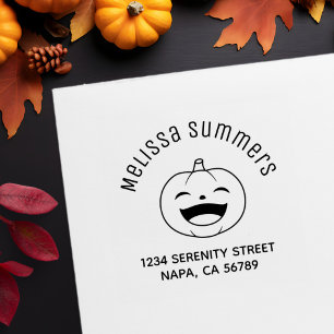 Laughing Halloween Pumpkin Address Self-inking Stamp