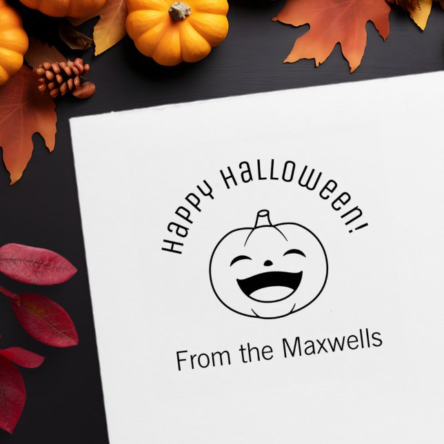 Laughing Halloween Pumpkin Arch Message Self-inking Stamp (Creator Uploaded)