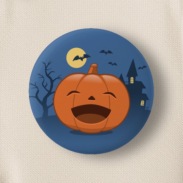 Laughing Halloween Pumpkin Button (Creator Uploaded)