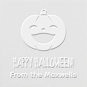 Laughing Halloween Pumpkin Family Name Embosser