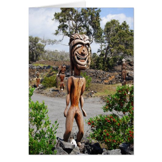 Laughing Hawaiian Ki'i Sculpture Cards (Front)
