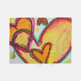 Laughing Hearts Connect Fleece Throw Blanket
