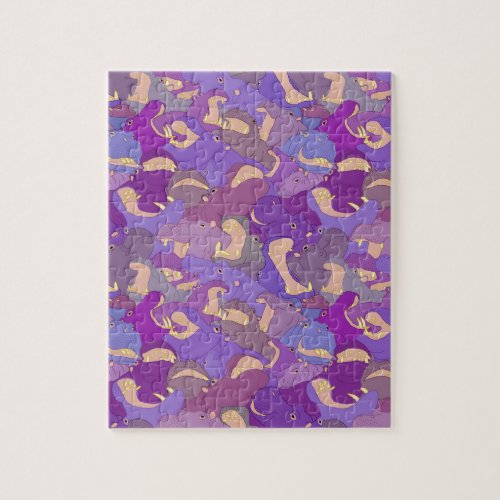 Laughing Hippos _ purple Jigsaw Puzzle