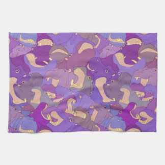Laughing Hippos - purple Towel