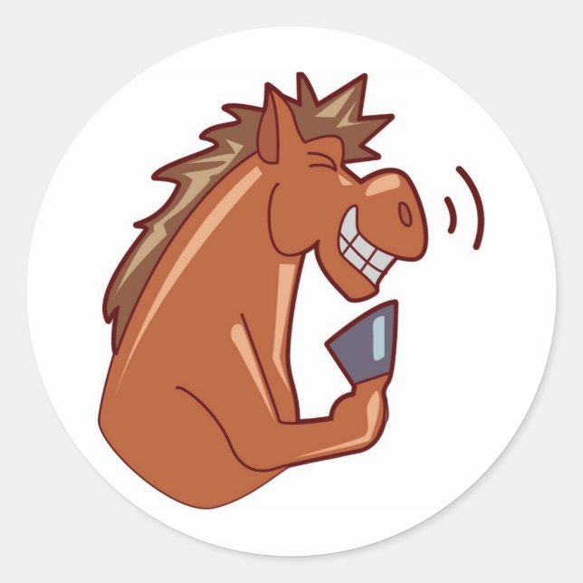 Laughing Horse Classic Round Sticker (Front)