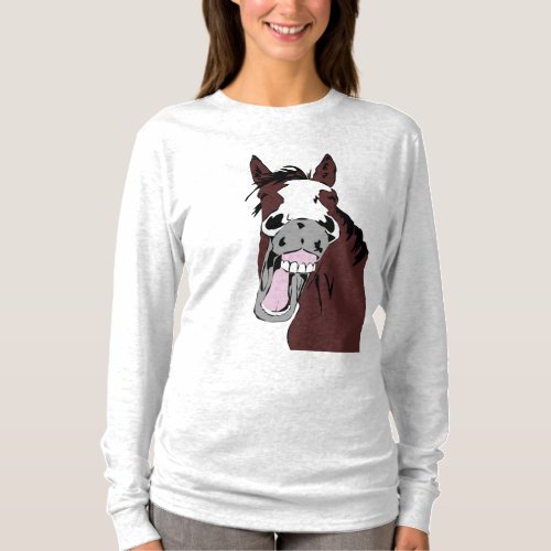 Laughing Horse Head  Humor for Horse Lovers T_Shirt