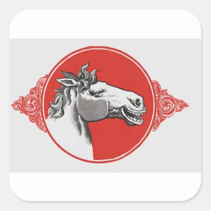 Laughing Horse Square Sticker