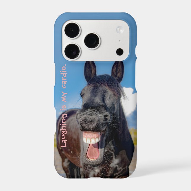 Laughing Horse with Funny Quote Iphone Case (Back)