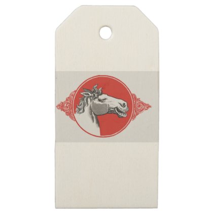 Laughing Horse Wooden Gift Tags