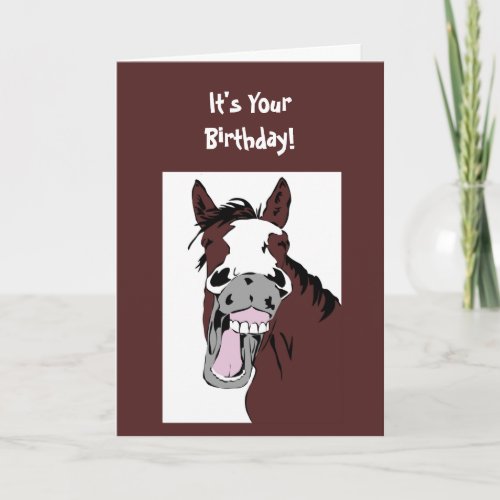 Laughing Horse Yee Haw Were going to Celebrate Card