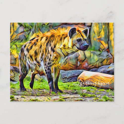 Laughing hyena postcard