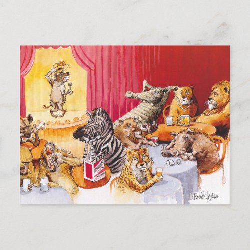 Laughing hyena postcard