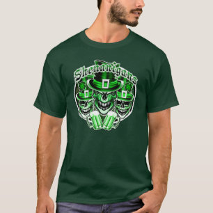 Laughing Irish Leprechaun Skulls: Shenanigans 2 T-Shirt