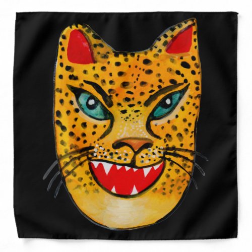 Laughing Jaguar Watercolor Bandana