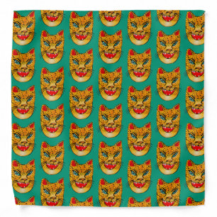 Laughing Jaguar Watercolor Pattern Bandana