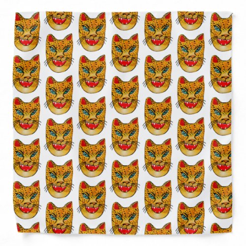 Laughing Jaguar Watercolor Pattern Bandana