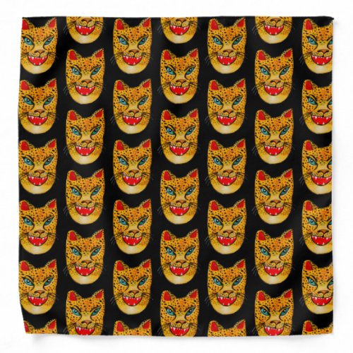 Laughing Jaguar Watercolor Pattern Bandana