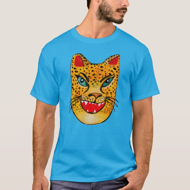 Laughing Jaguar Watercolor T-Shirt (Front)