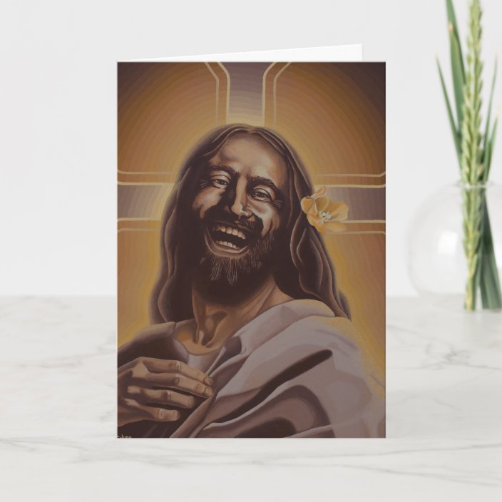 Laughing Jesus Card Zazzle Com