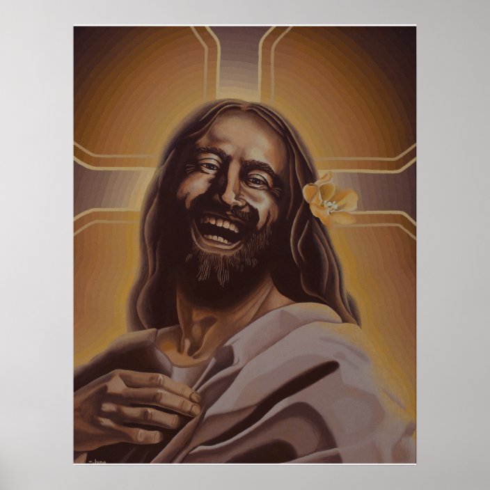 Laughing Jesus Poster Zazzle Com