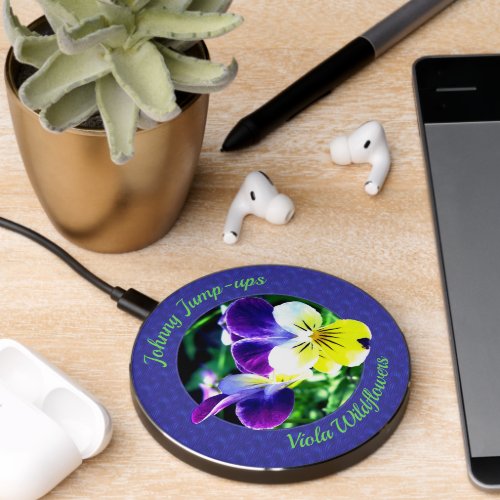 Laughing Johnny Jump_ups Violas Wireless Charger