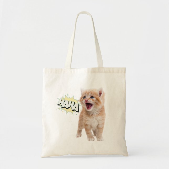 Laughing Kitten Tote Bag (Front)