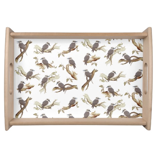 Laughing Kookaburra Australian Bird Eucalyptus  Serving Tray (Front)