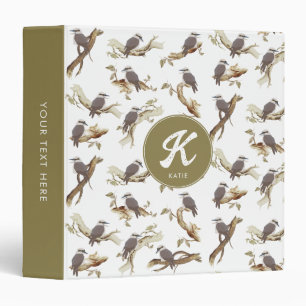 Laughing Kookaburra Australian Eucalyptus Monogram 3 Ring Binder