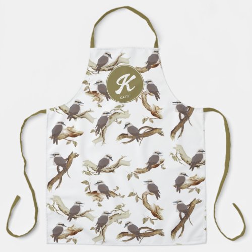 Laughing Kookaburra Australian Eucalyptus Monogram Apron