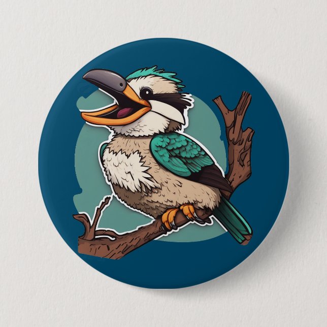 Laughing Kookaburra Button (Front)