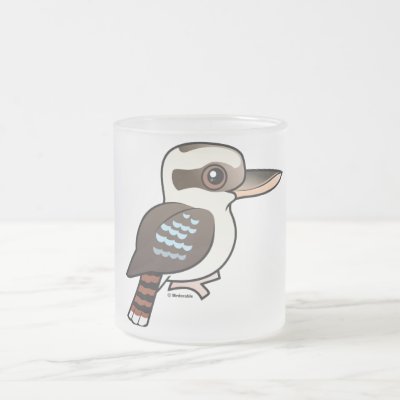 Laughing Kookaburra Frosted Glass Coffee Mug