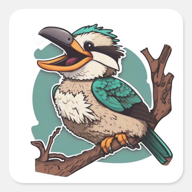 Laughing Kookaburra Square Sticker (Front)