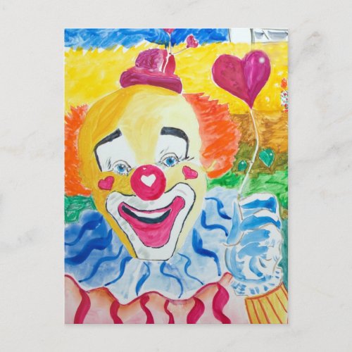 Laughing Larry the Clown Postcard