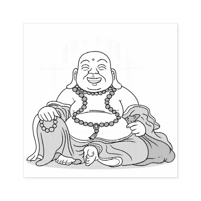 Laughing Maitreya Buddha rubber stamp (Imprint)