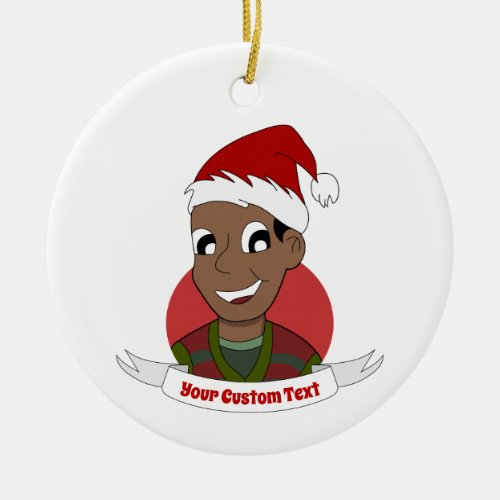 Laughing man Christmas cartoon Ceramic Ornament