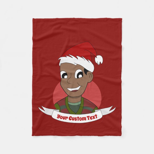 Laughing man Christmas cartoon Fleece Blanket (Front)