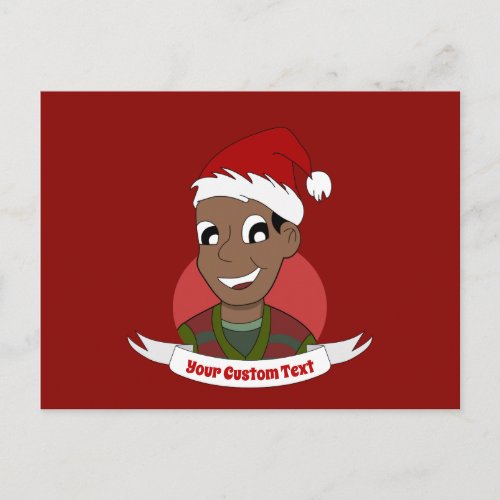 Laughing man Christmas cartoon Postcard