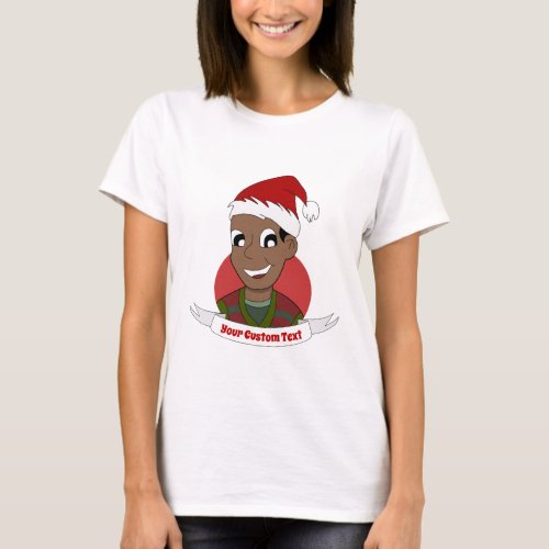 Laughing man Christmas cartoon T_Shirt