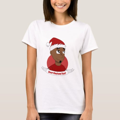 Laughing man Christmas cartoon T_Shirt