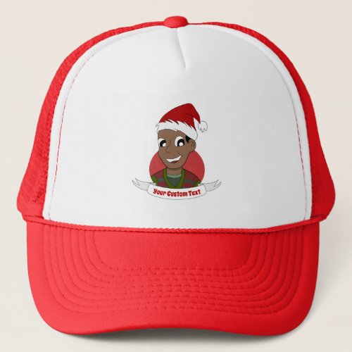 Laughing man Christmas cartoon Trucker Hat
